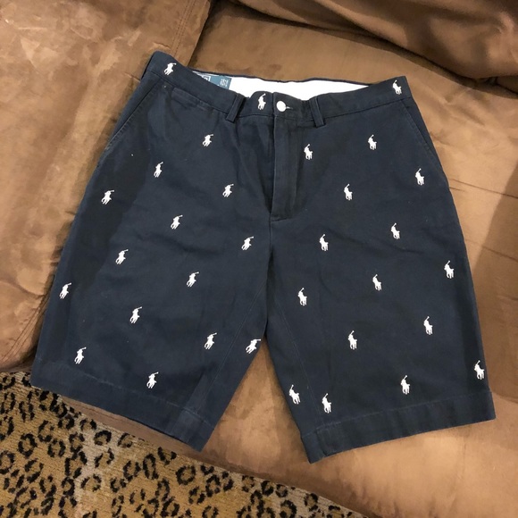 black and white polo shorts